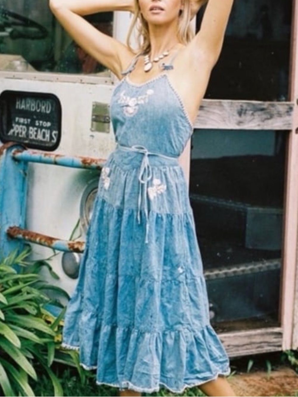 Chasing unicorns bohemian embroidered dress